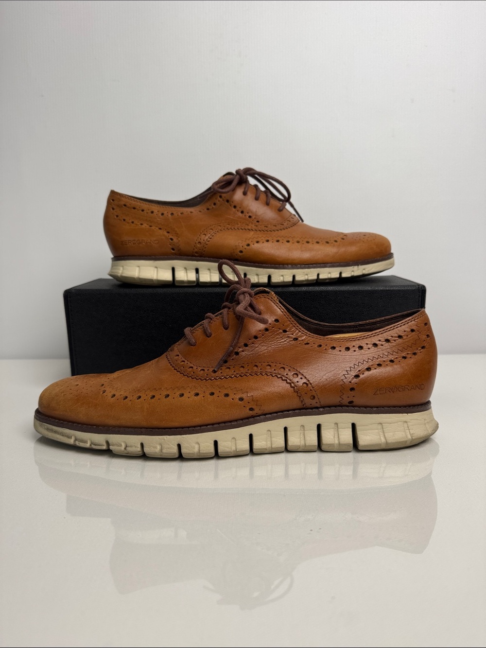 Cole Haan Men's ZERØGRAND Remastered Wingtip Oxfords Men’s Size 11M BRITISH TAN